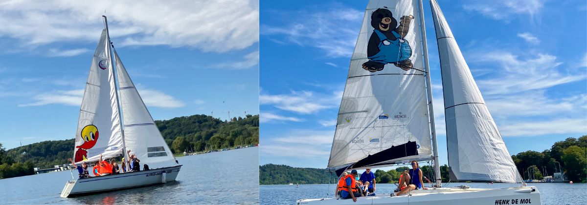 Die Bilder zeigen Boote,  mit denen jeder segeln kann.