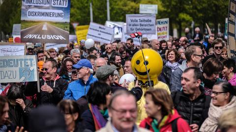 Demonstration für die Rechte behinderter Menschen. Foto: gesellschaftsbilder.de