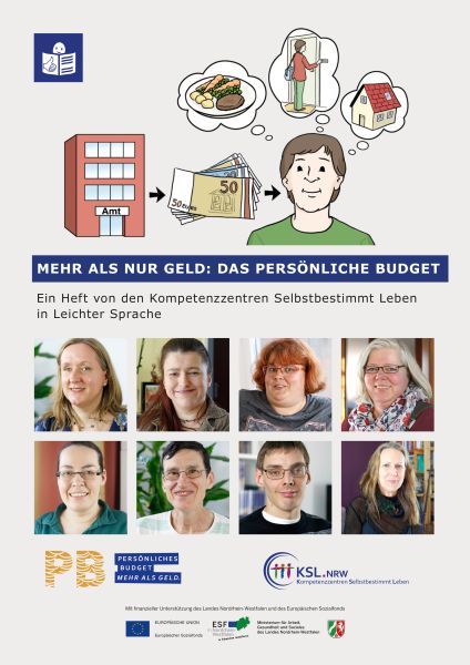 Das Cover des Begleitheftes mit Bildern von Assistenznutzenden