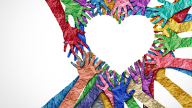 Bunte Hände Darstellung