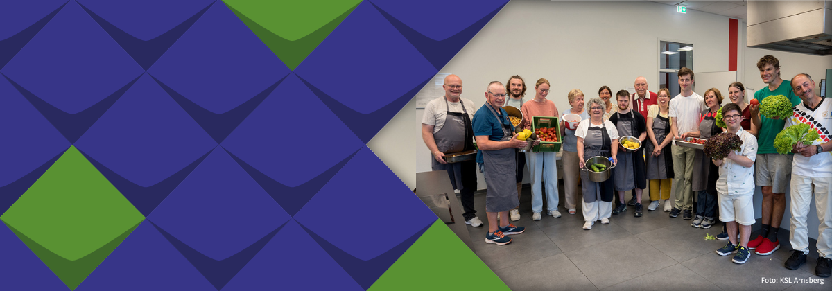 Kochgruppe mit Zutaten