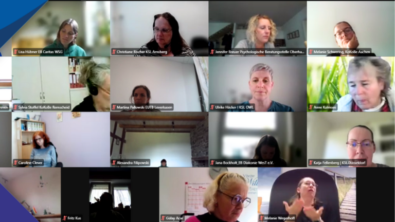 Teilnehmer*innen des Online-Fachtages zum Thema Eltern mit Behinderung und/oder psychischer Beeinträchtigung 