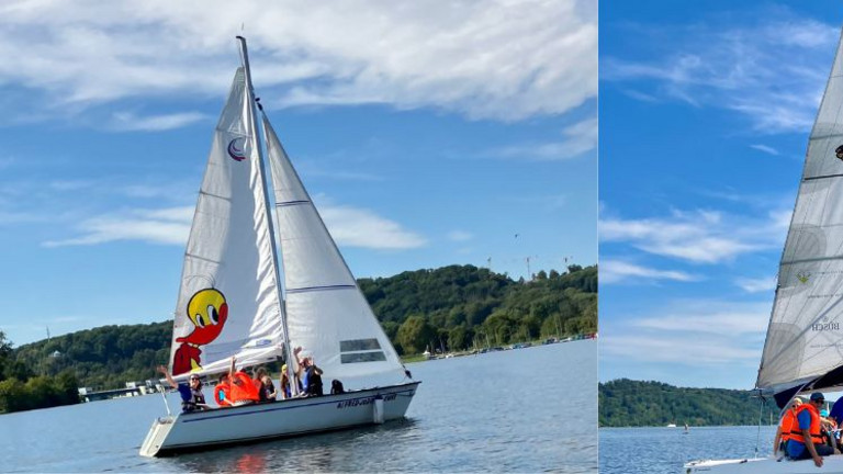 Die Bilder zeigen Boote,  mit denen jeder segeln kann.